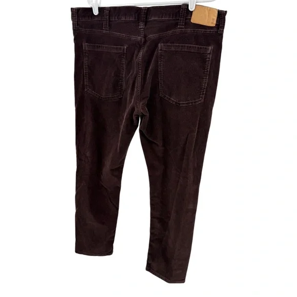 Mutual Weave The Slim Men's Corduroy Pants dark brown casual office 38x30 work - Picture 2 of 11